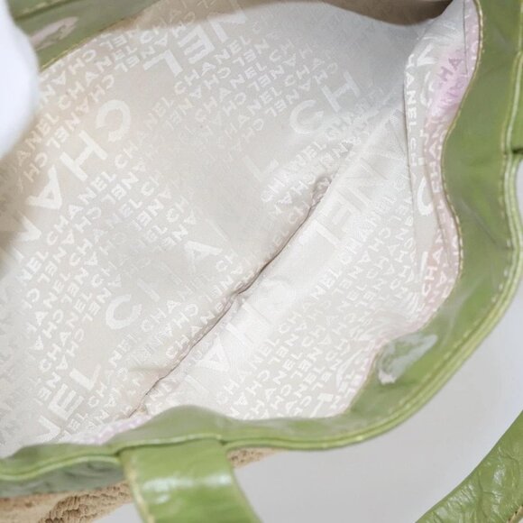 CHANEL Hand Bag Cotton Beige CC Auth - Picture 14 of 16